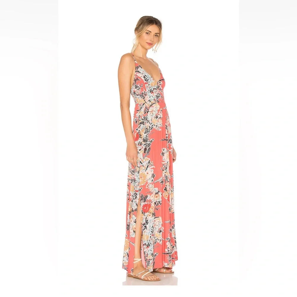 Free People Through The Vine Printed Maxi Dress In Red Combo REVOLVE - Picture 2 of 10